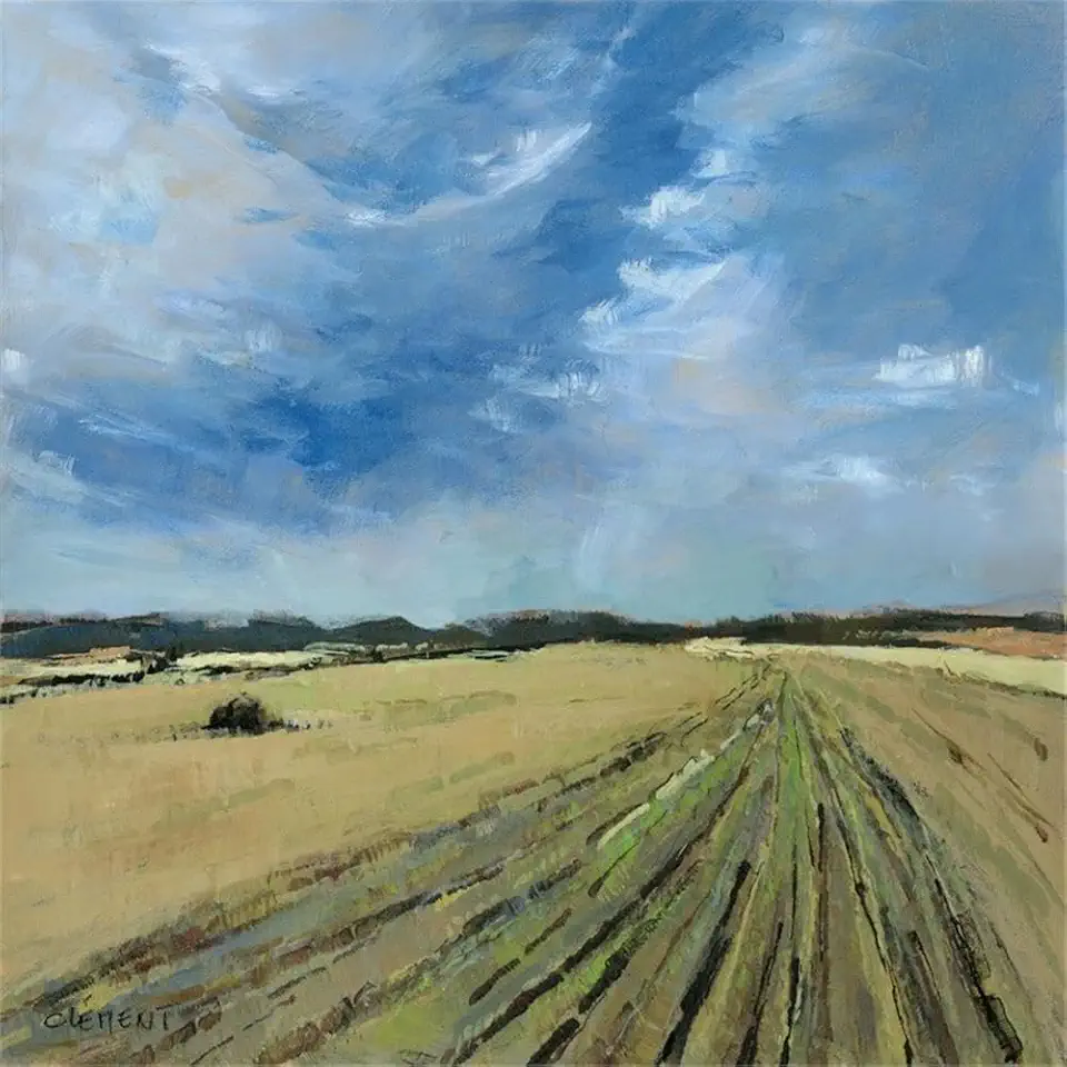 Giant Art 84x84 Serene Landscape 7 Fine Art Giant Canvas Print in Green