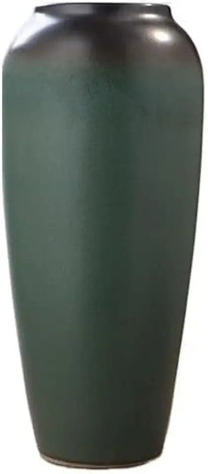 Vase for Living Room Green Ceramics Living Room TV Wine Cabinet Dining Table Simulated Dried Flowers(Medium)