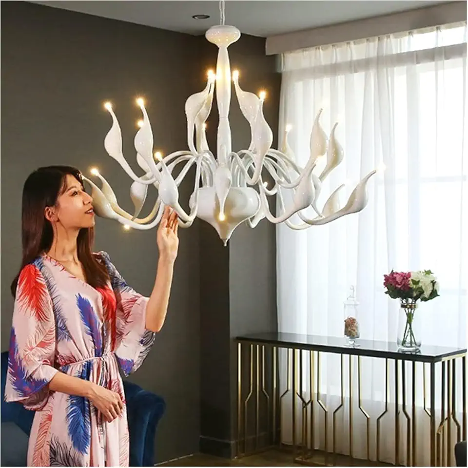 Modern Iron Swan Chandeliers Luxury Art Restaurant Villa Chandelier Lighting,LED Chandelier Ceiling
