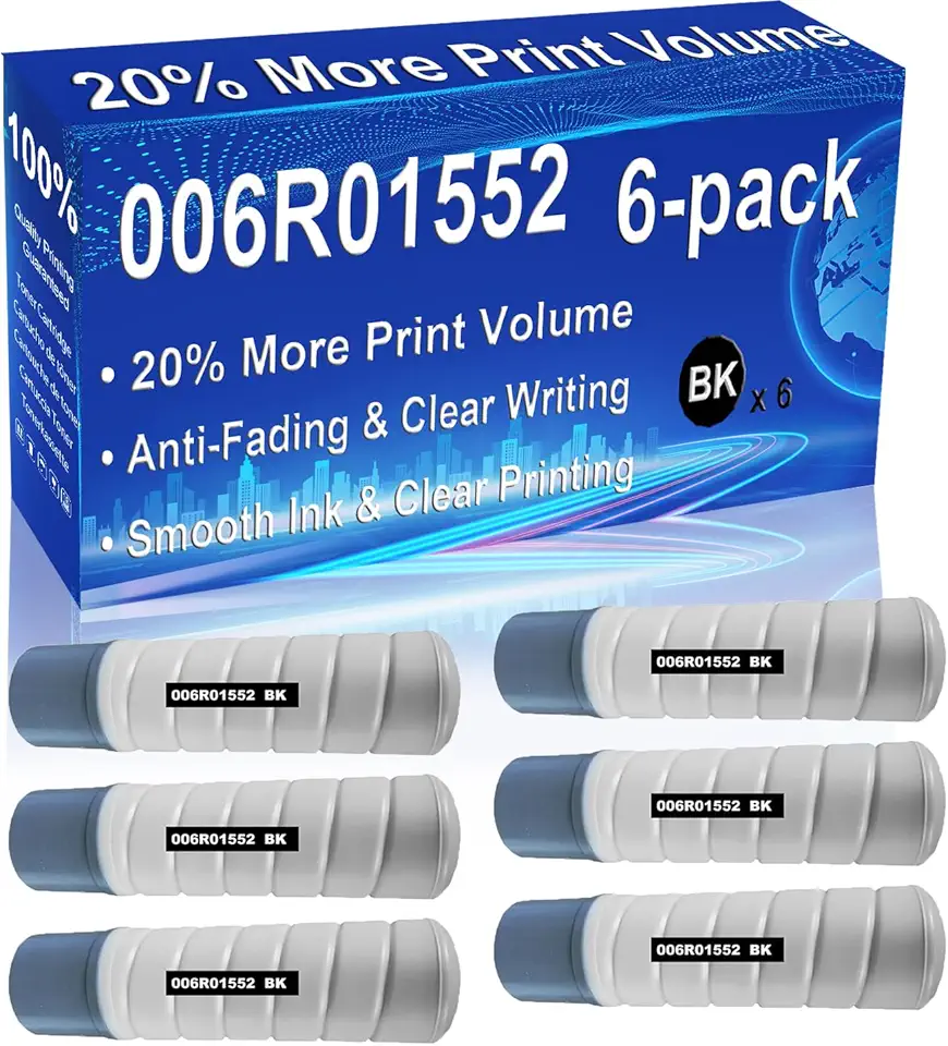 6-Pack (Black) Compatible High Yield 006R01552 Imaging Toner Cartridge use for WorkCentre 5845 5855 5865 5875 5890 Printer