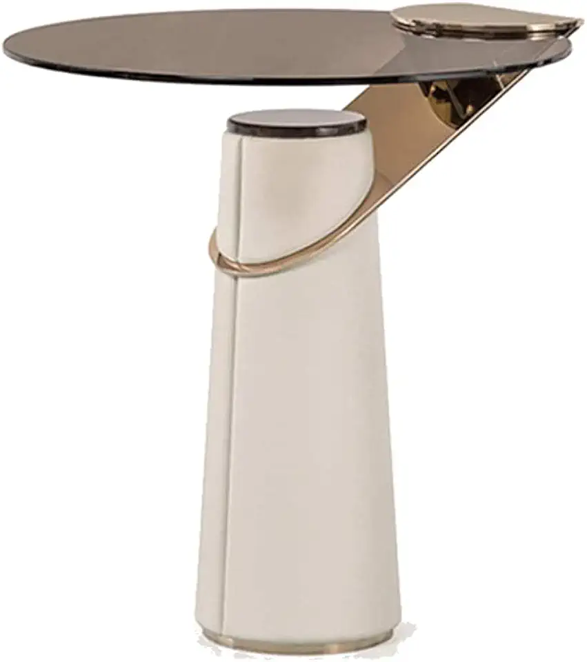 Nordic Simple Small Apartment Creative Sofa Side Table Designer Metal Corner Table Sample Room Personality Coffee Table Coffee T (Color : Light Color)