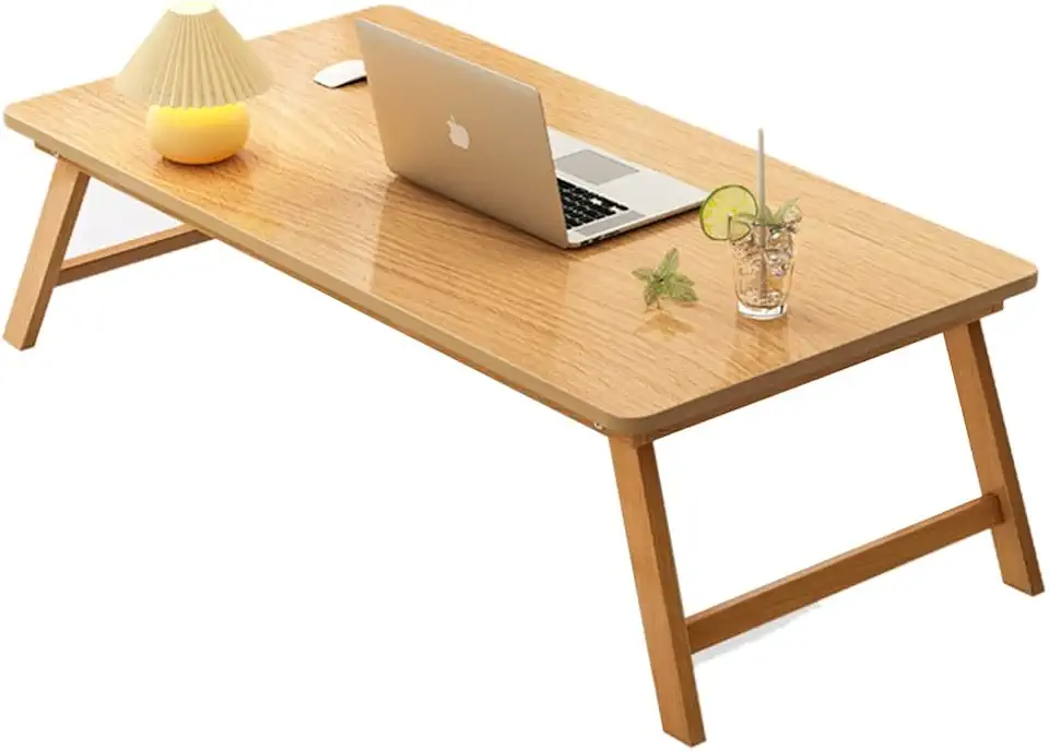 Student Dormitory Small Table Laptop Table Foldable Small Dining Table Low Coffee Table Solid Wood Table Legs，Wood Color 60x40x30cm
