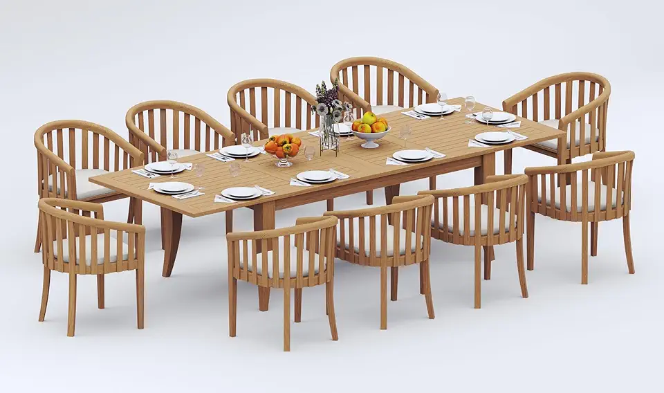 A-Grade Teak 11pc Dining 122