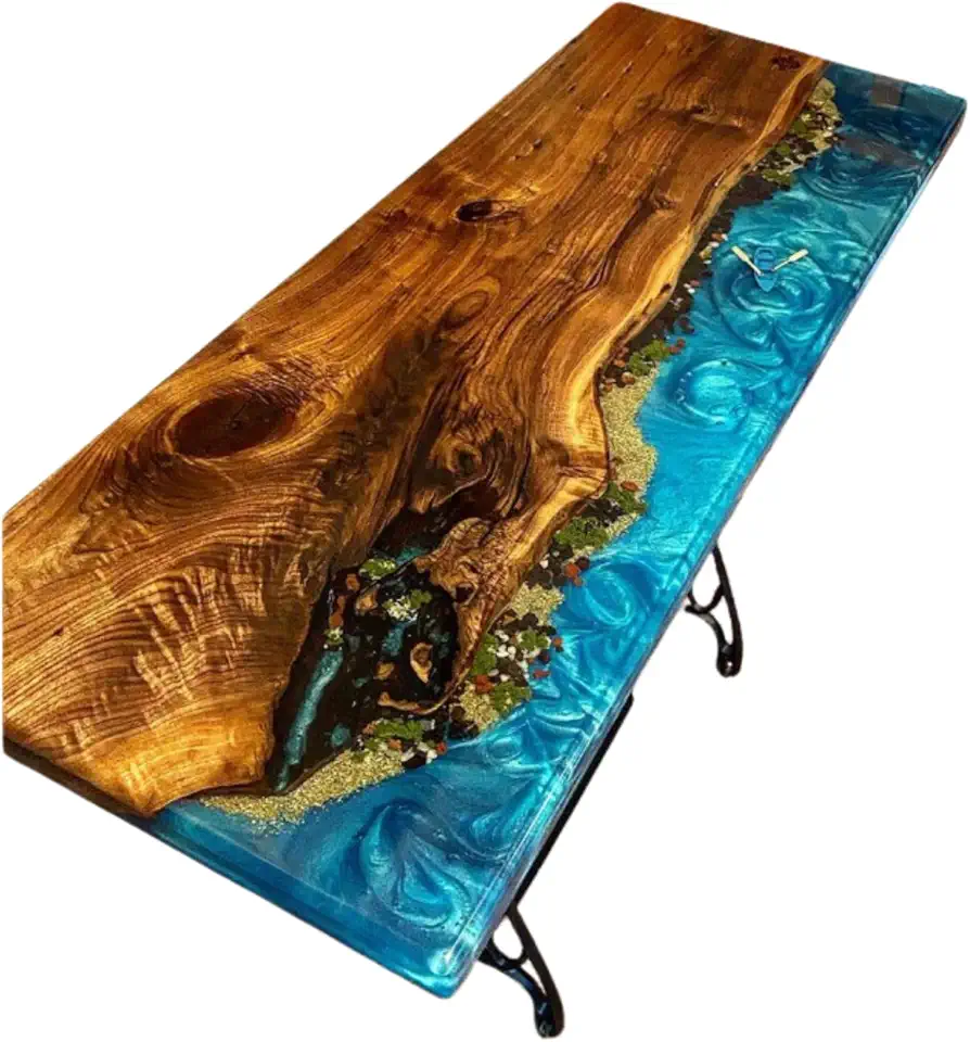 Custom Beach Table, Luxury Table, Personalized Table, Office Table, Ocean Waves Table, Handmade Coffee Table, Dining Table, Modern Home Decor, Gift New home, Gift Sea Decor (36x80 inch)