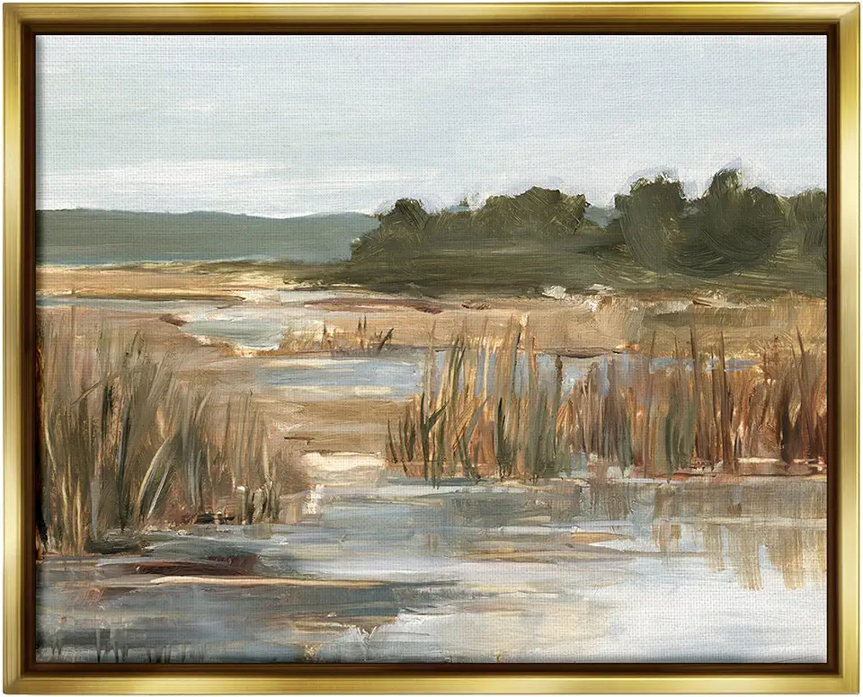 Stupell Industries Murky Stream Landscape Framed Floater Canvas Wall Art by Ethan Harper