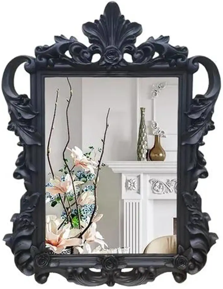 Bathroom Mirror, Dressing Frame Mirror Art Makeup Portable Floor Bathroom Wall Nordic Irregular Creative Mirrors Home Products(D,67x82.5cm)