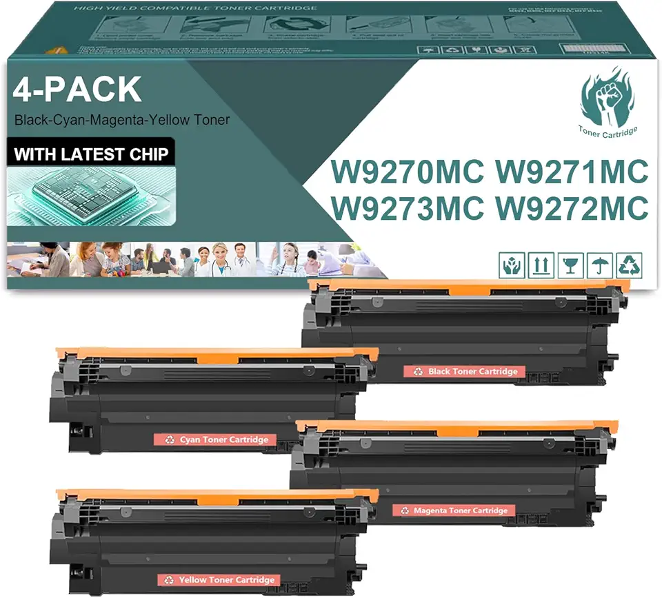 W9270MC W9271MC W9273MC W9272MC Toner Cartridge High Yield Replacement Cartridges Compatible for HP Laserjet Enterprise X677 X67755dn X67755z X67755s X67765z Printers