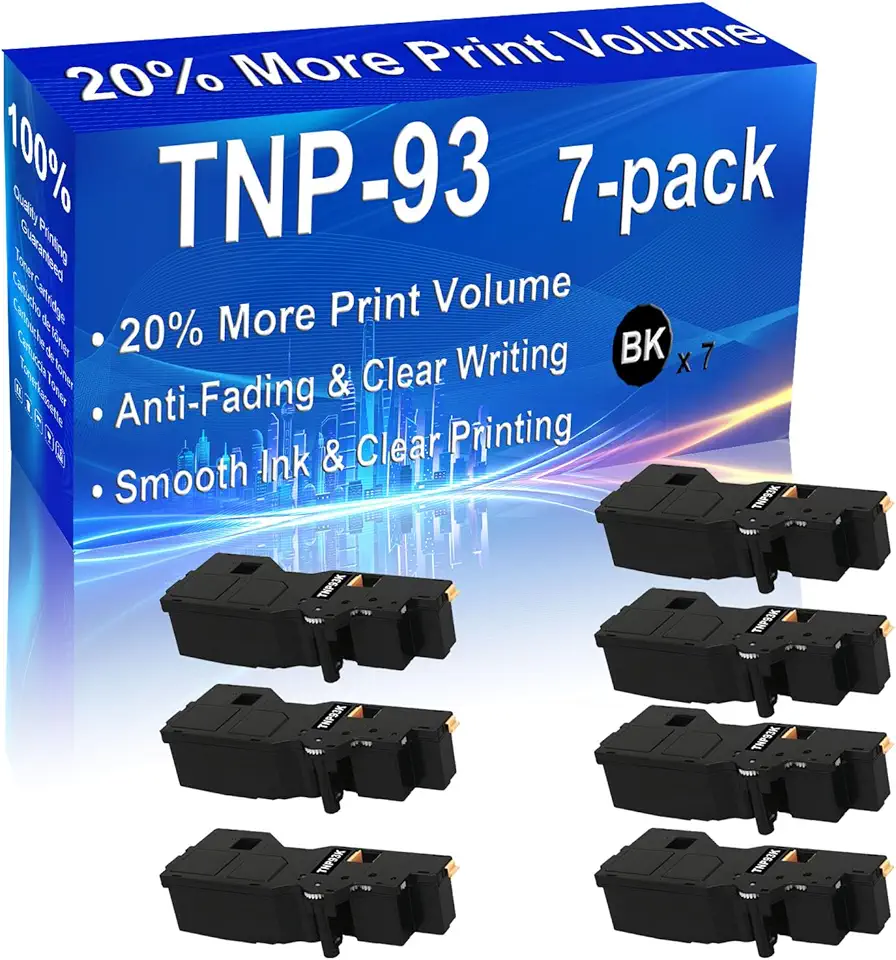 7-Pack (Black) Compatible High Yield TNP-93 Imaging Toner Cartridge use for Minolta Bizhub C3100i Printer