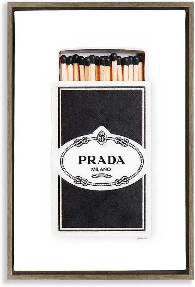 Stupell Industries Timeless Glam Black Matchbox Brown Framed Floater Canvas Wall Art Design by Amanda Greenwood, 21 x 31