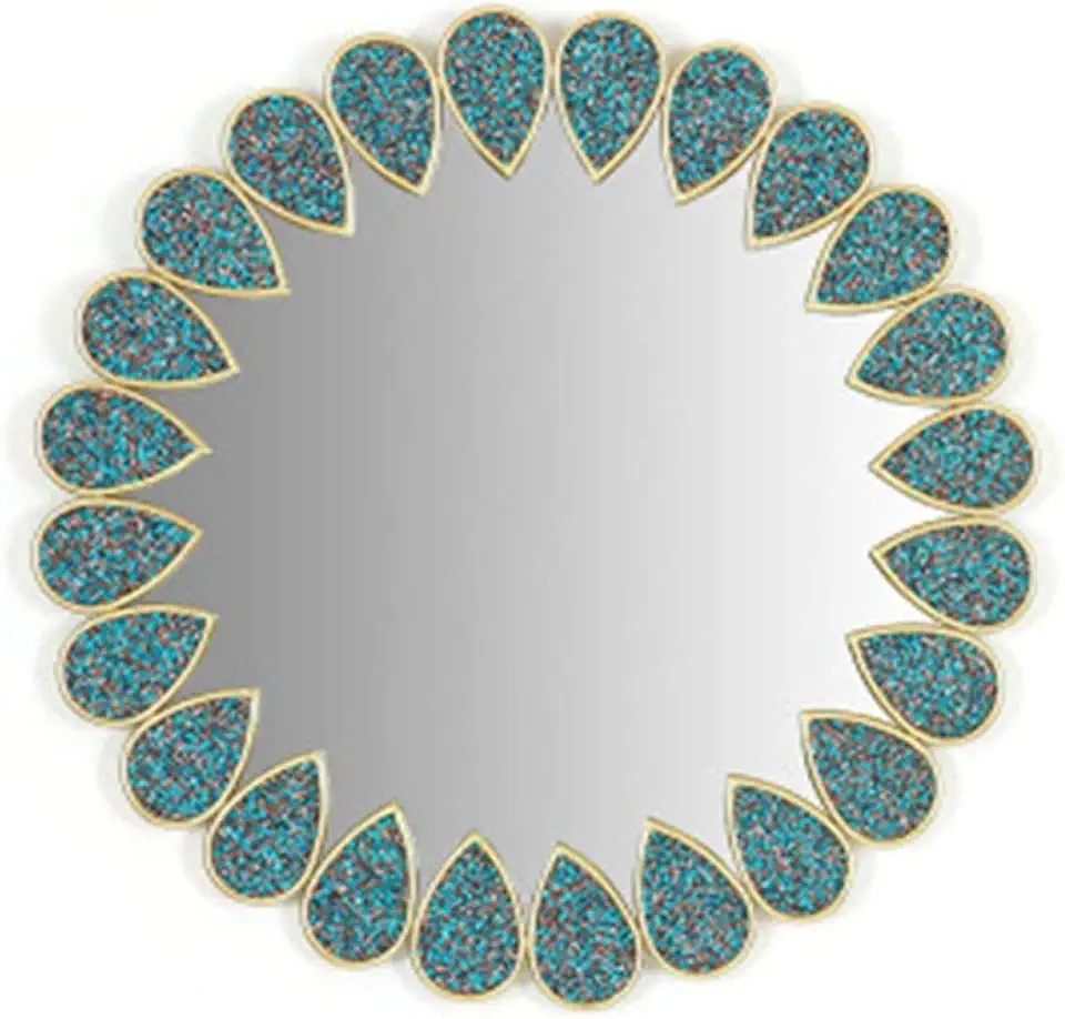 Creative Decorative Wall Mirror round wall-mounted mirror lighting 20-inch metal Home Decoration Art Mirror Suitable for Xuanmen living room bedroom bathroom wall TV background wall a