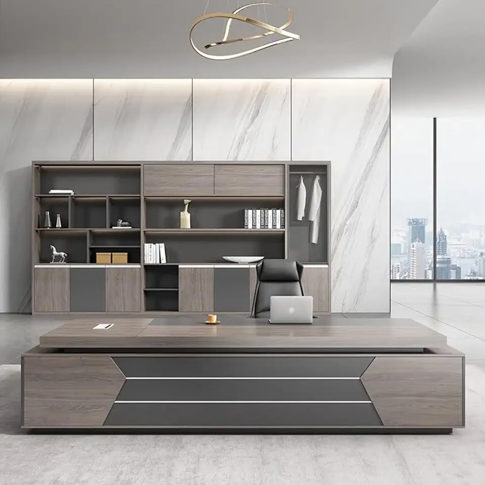 L Shaped Executive Office Desk Extra Large 102 inch Corner with File Drawers and LateraCabinet, Design Office Computer Desk for Study, Work, Gaming, Gaming Table Business Furniture