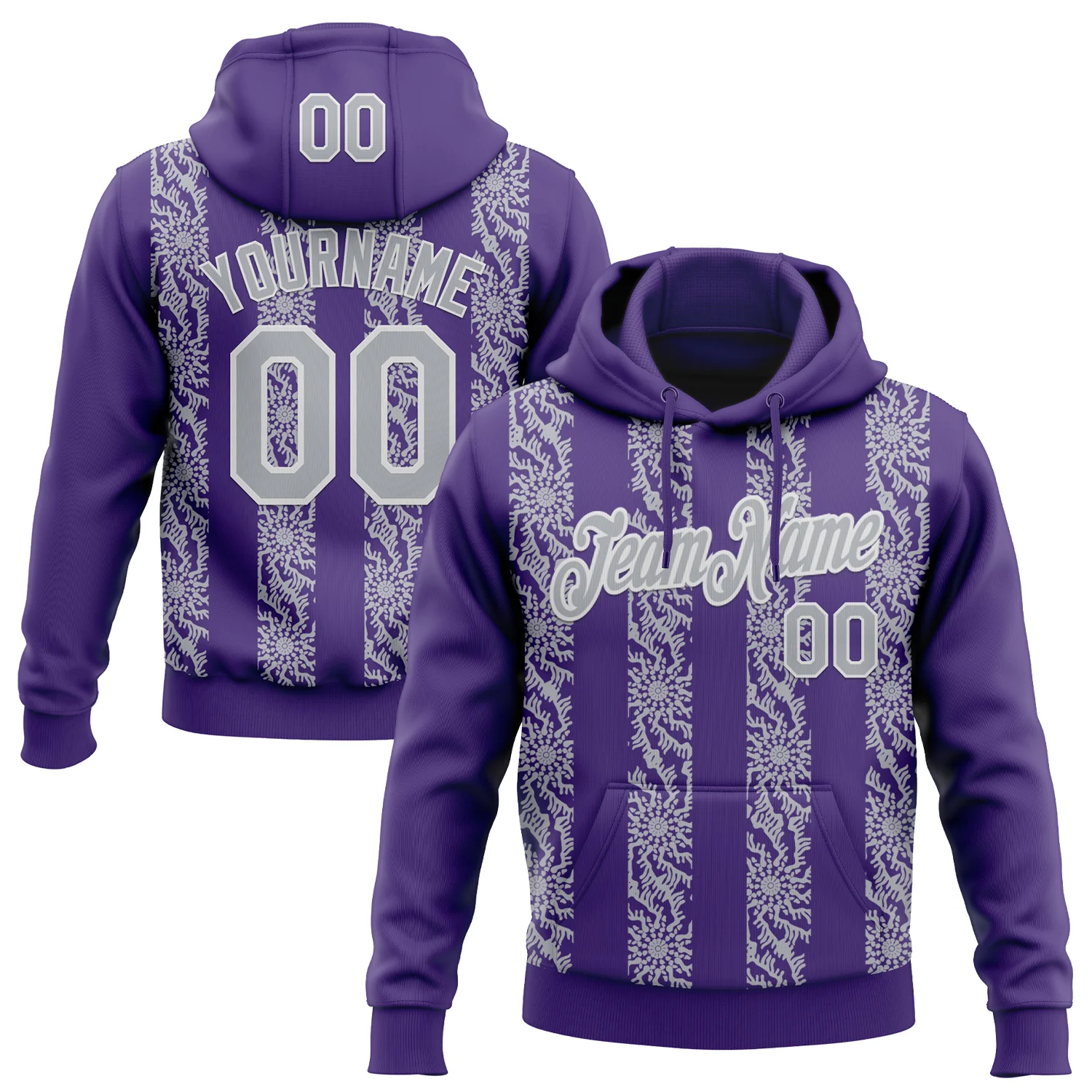 Custom Stitched Purple Gray-White 3D Pattern Design Abstract Shape Sports Pullover Sweatshirt Hoodie