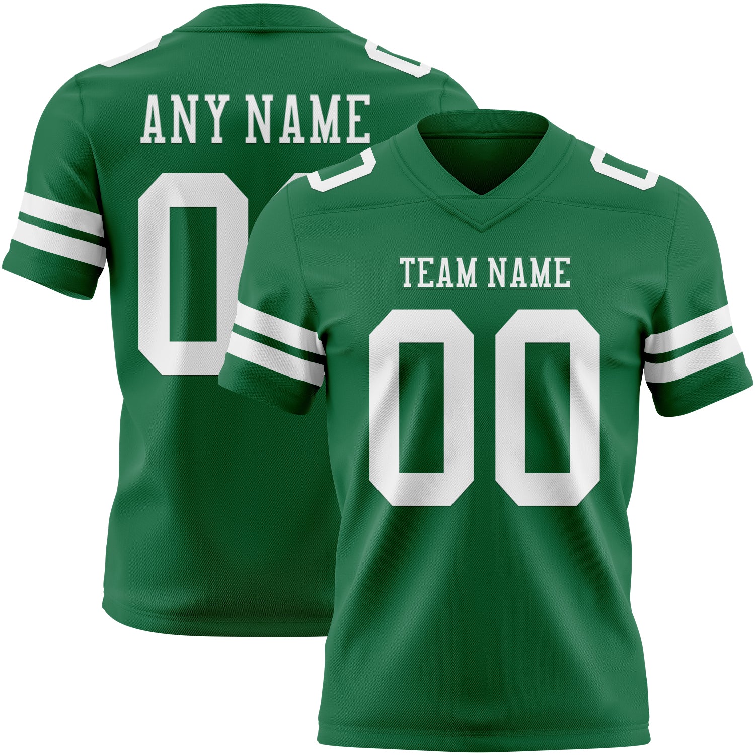 Custom Kelly Green White Authentic Football Jersey