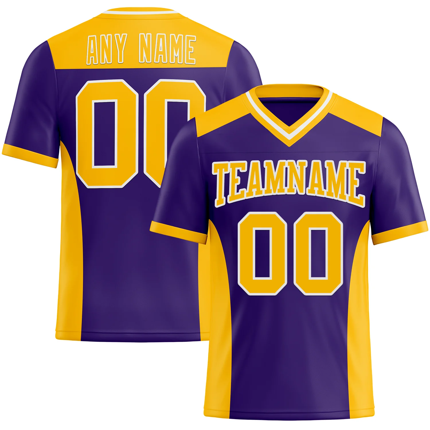 Custom Purple Gold-White Authentic Football Jersey