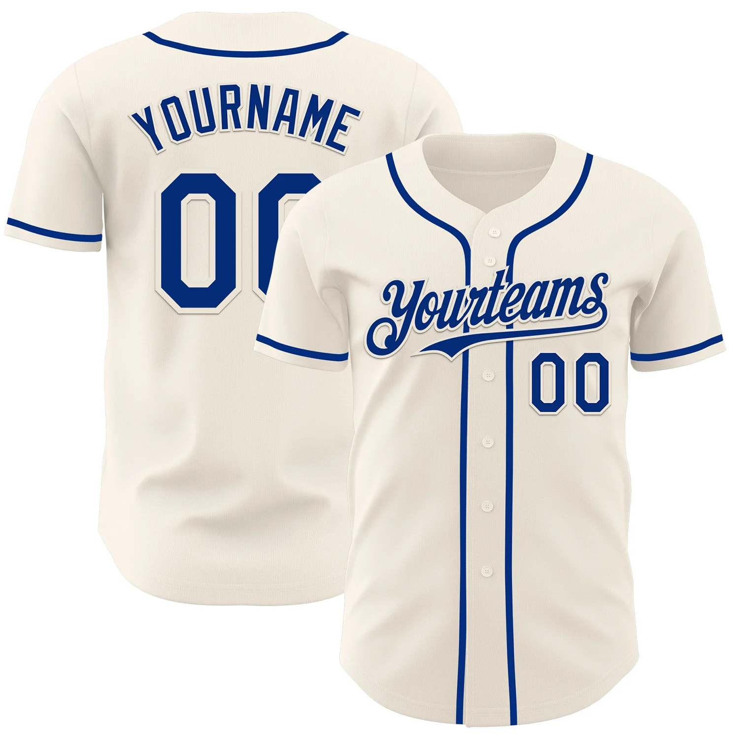 Custom Cream Royal Authentic Baseball Jersey