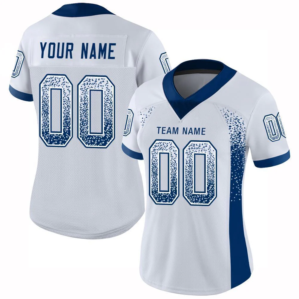 Custom White Royal Drift Fashion Football Jersey