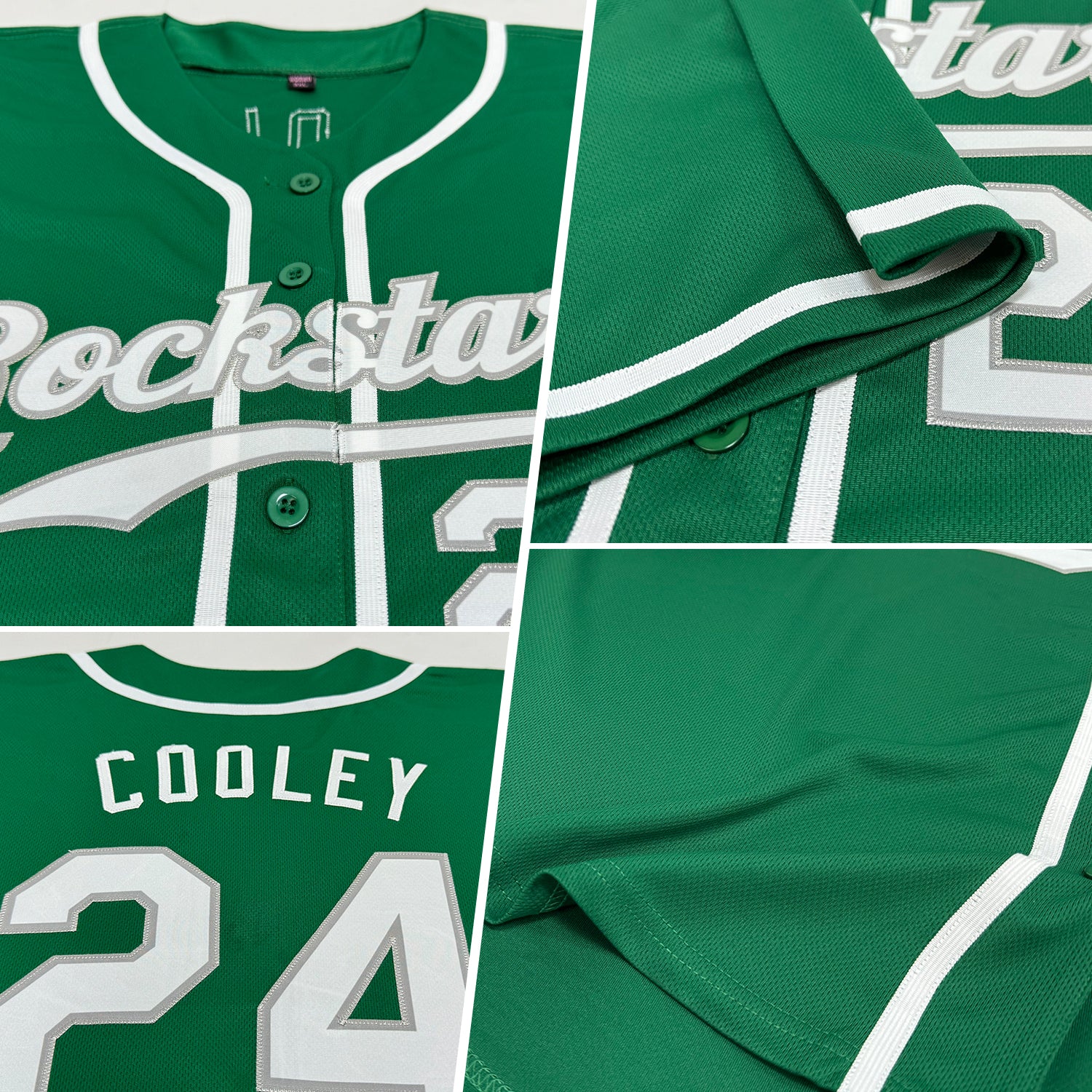 Custom Kelly Green White-Gray Authentic St. Patrick's Day Baseball Jersey