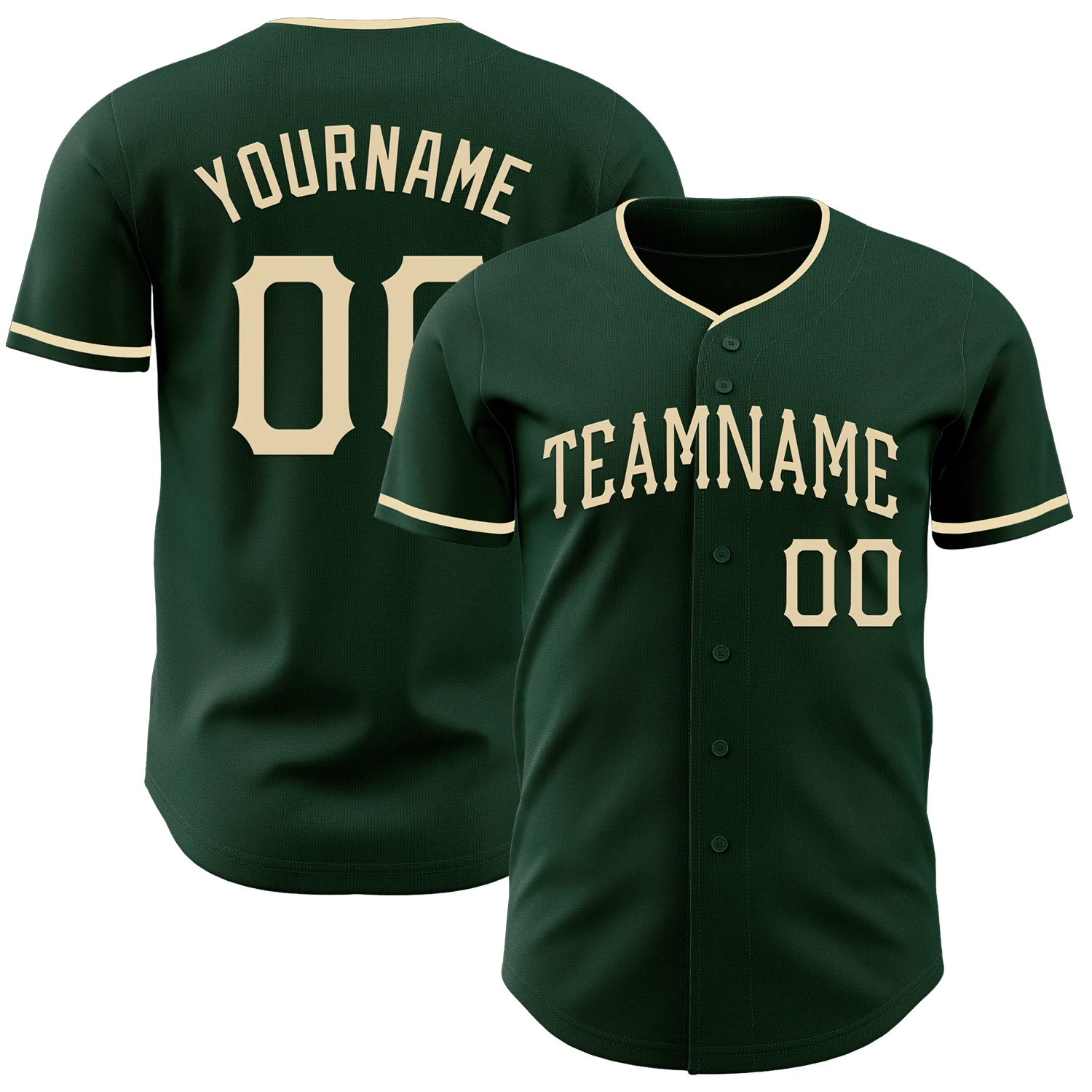 Custom Green Cream Authentic Baseball Jersey