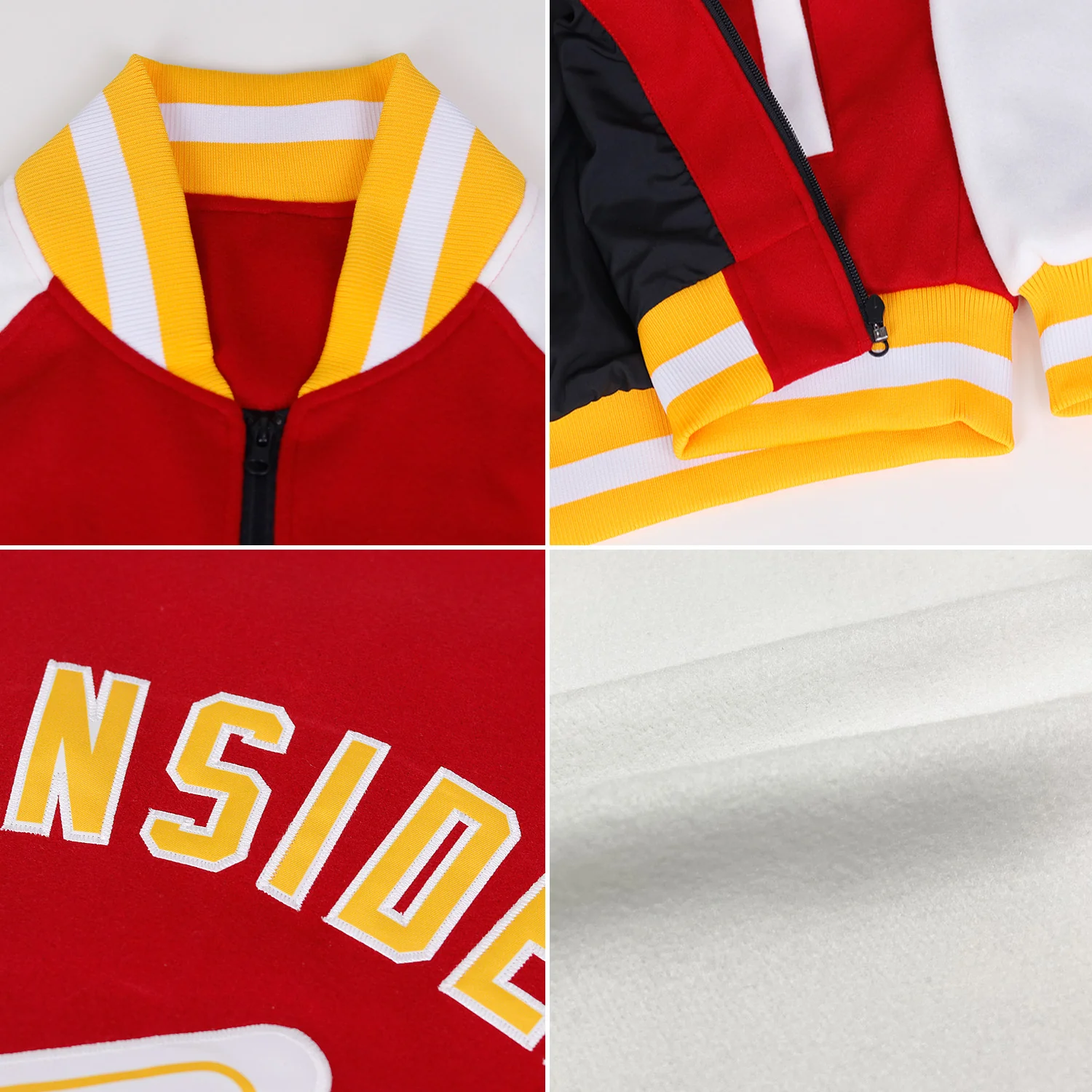 Custom White Black Bomber Varsity Letterman Two Tone Zipper Jacket