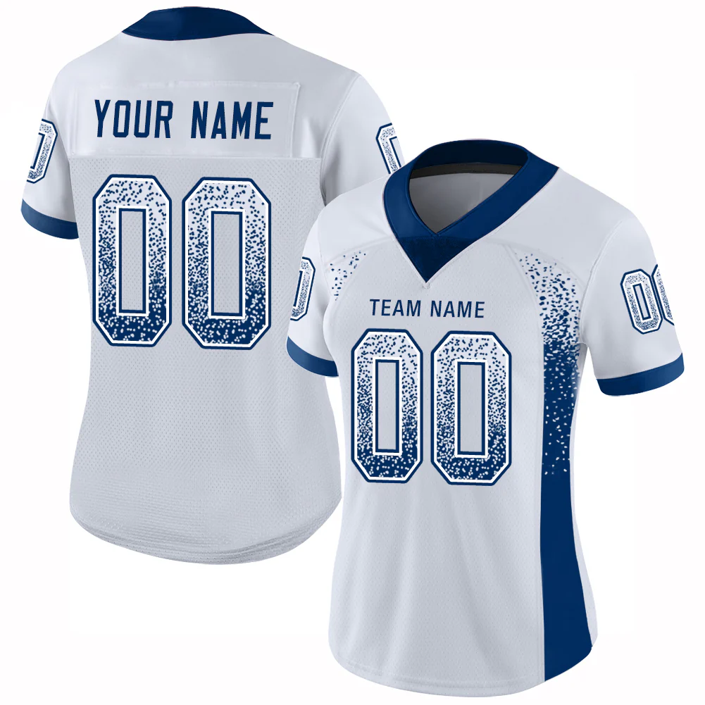 Custom White Royal Drift Fashion Football Jersey