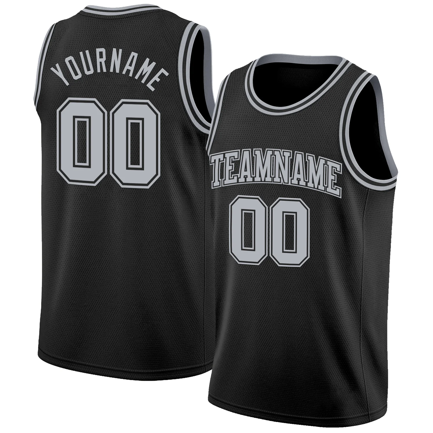 Custom Black Gray Authentic Basketball Jersey