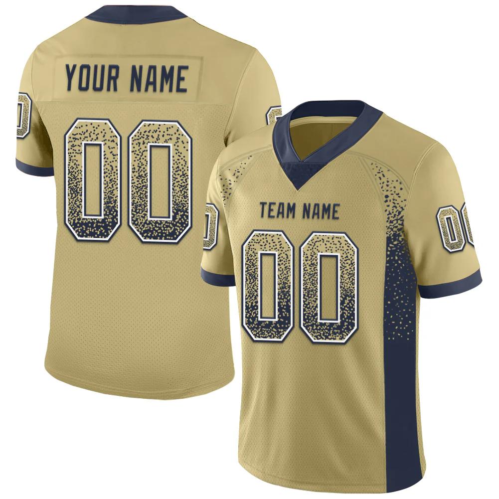 Custom Vegas Gold Navy-White Drift Fashion Football Jersey