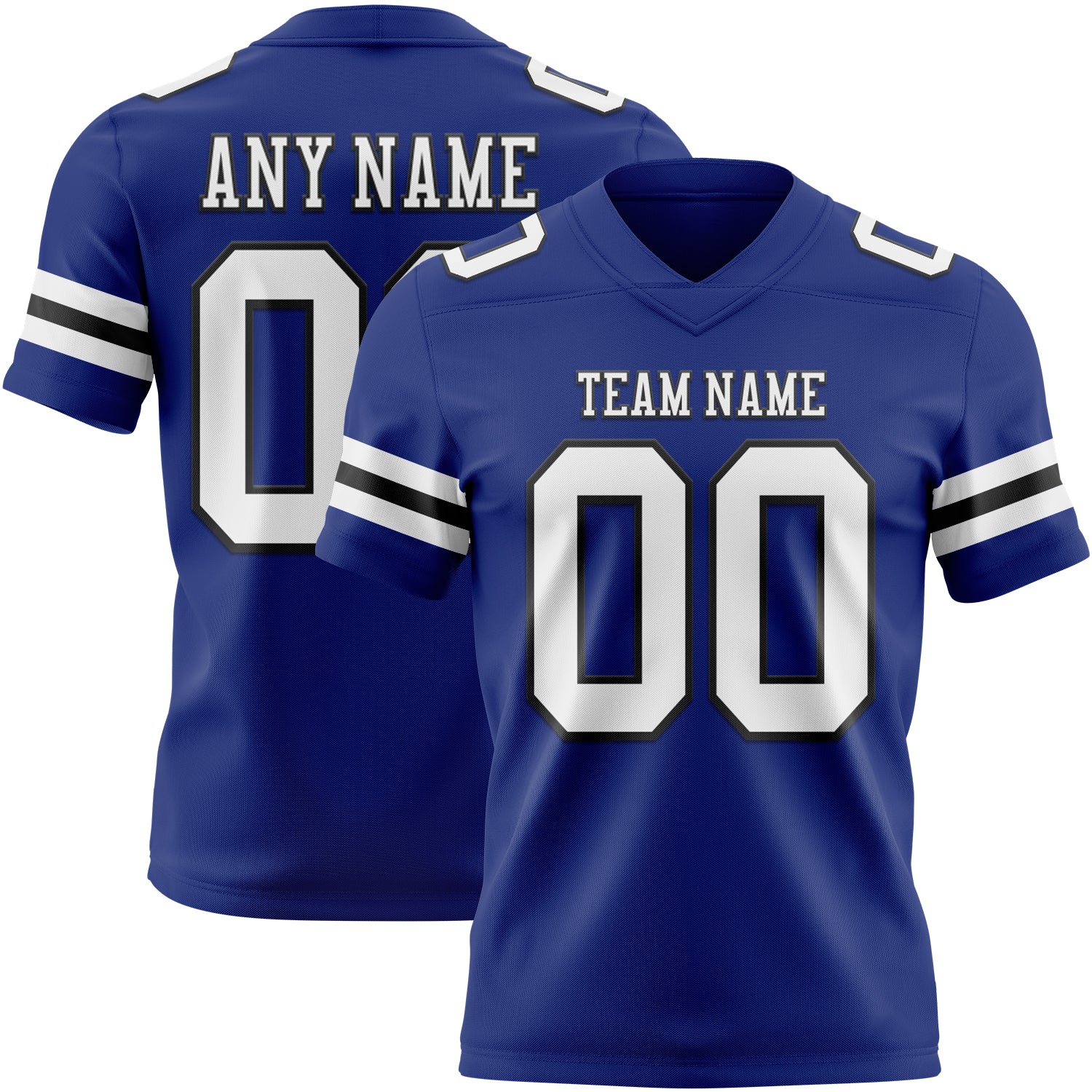 Custom Royal White-Black Authentic Football Jersey