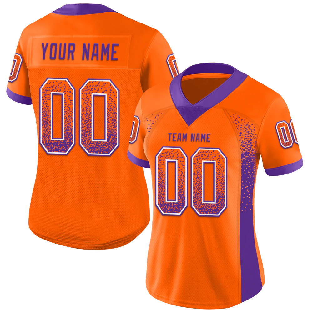 Custom Orange Purple-White Drift Fashion Football Jersey