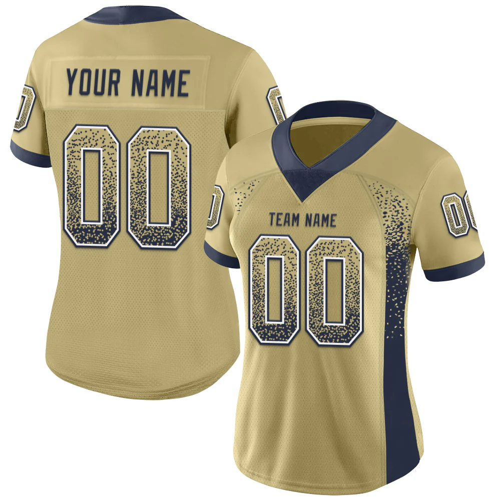 Custom Vegas Gold Navy-White Drift Fashion Football Jersey