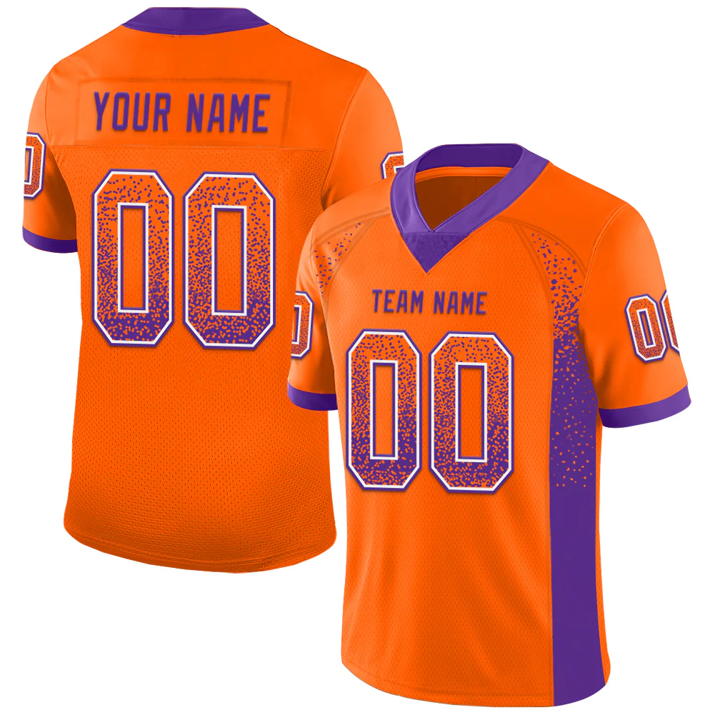 Custom Orange Purple-White Drift Fashion Football Jersey