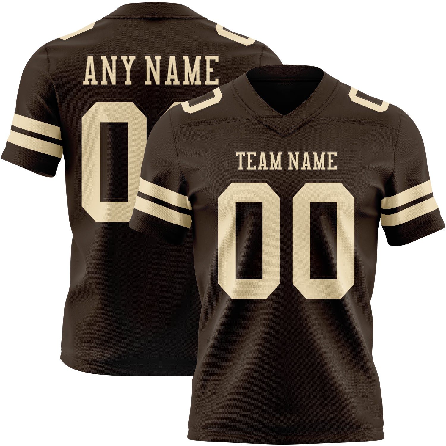 Custom Brown Cream Authentic Football Jersey