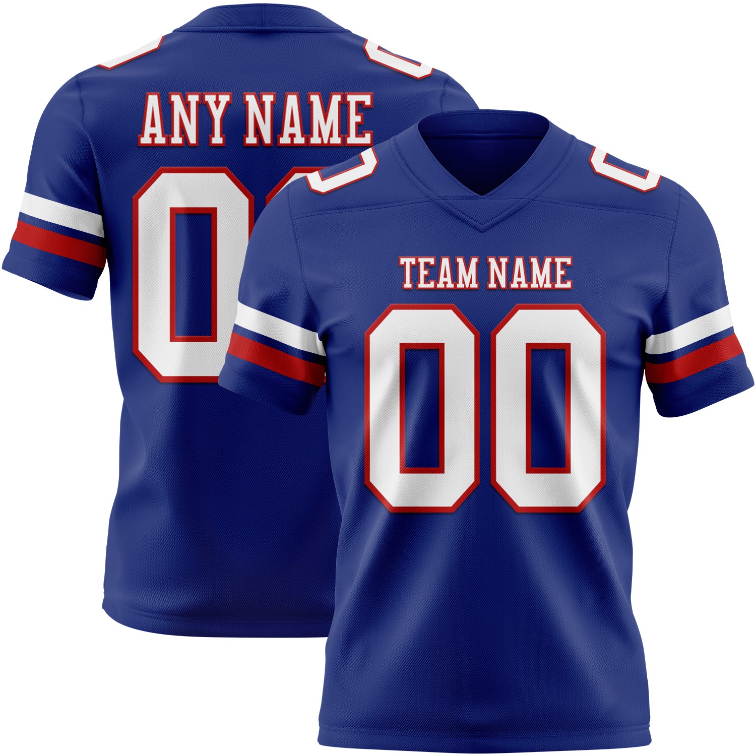 Custom Royal White-Red Authentic Football Jersey