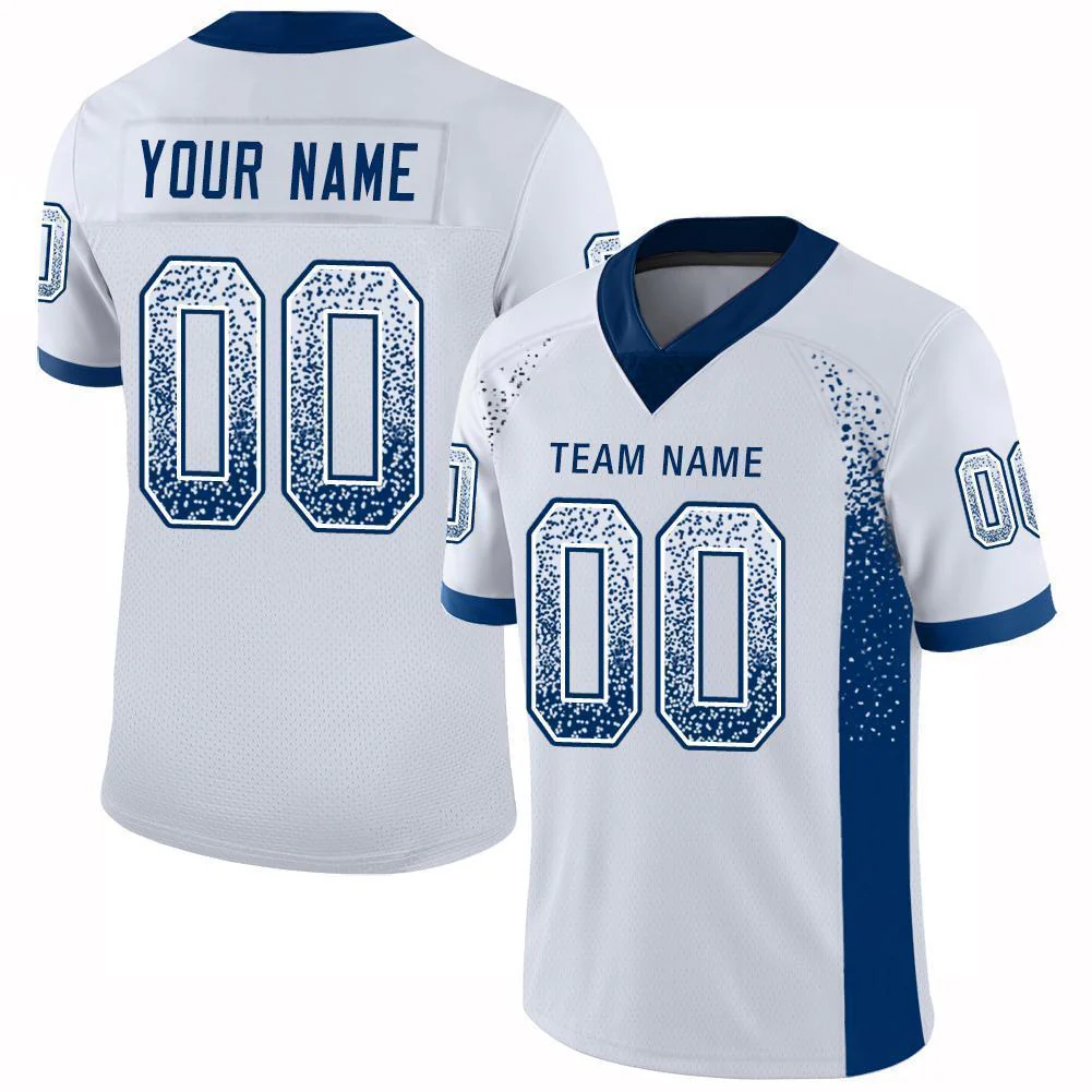 Custom White Royal Drift Fashion Football Jersey