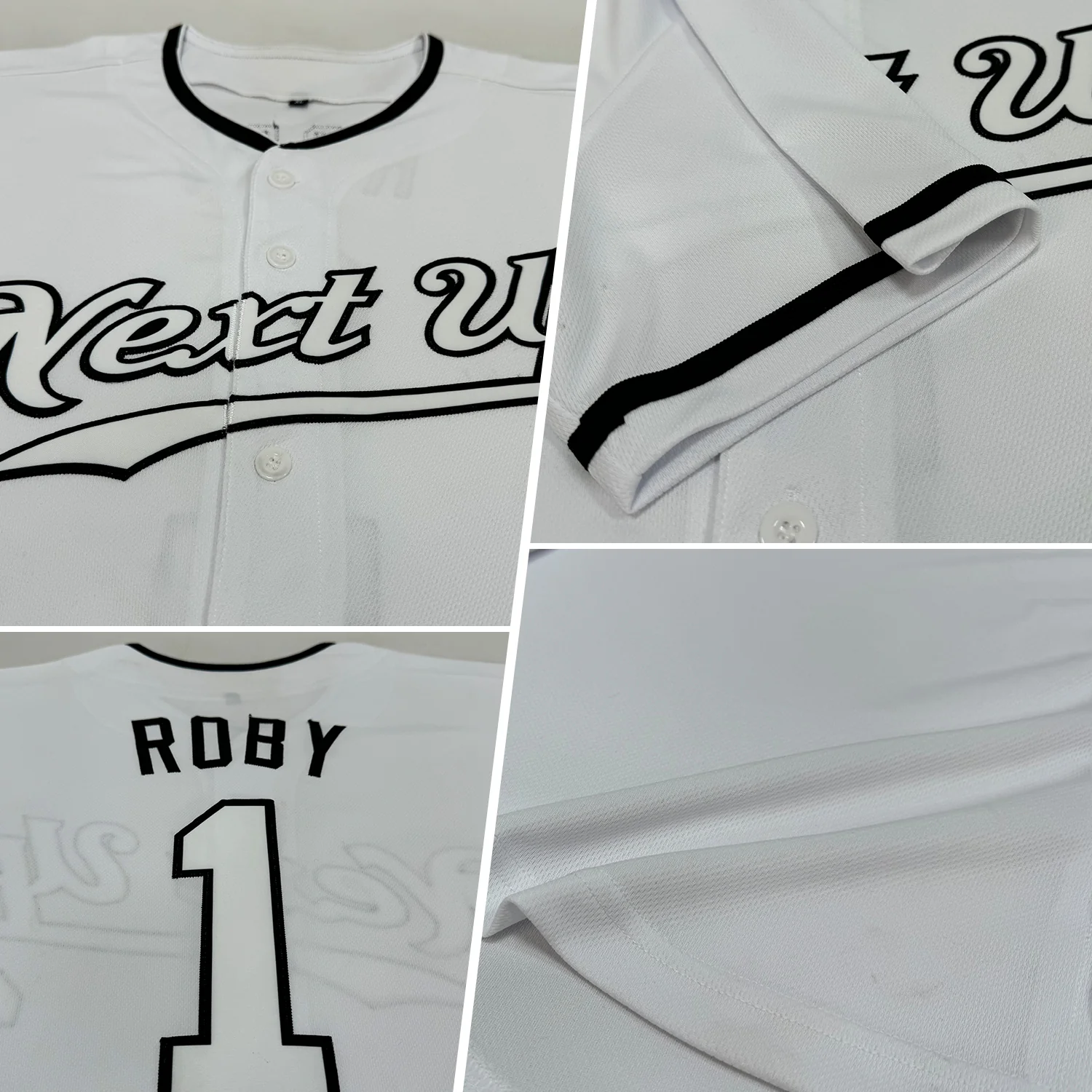 Custom White White-Black Authentic Baseball Jersey