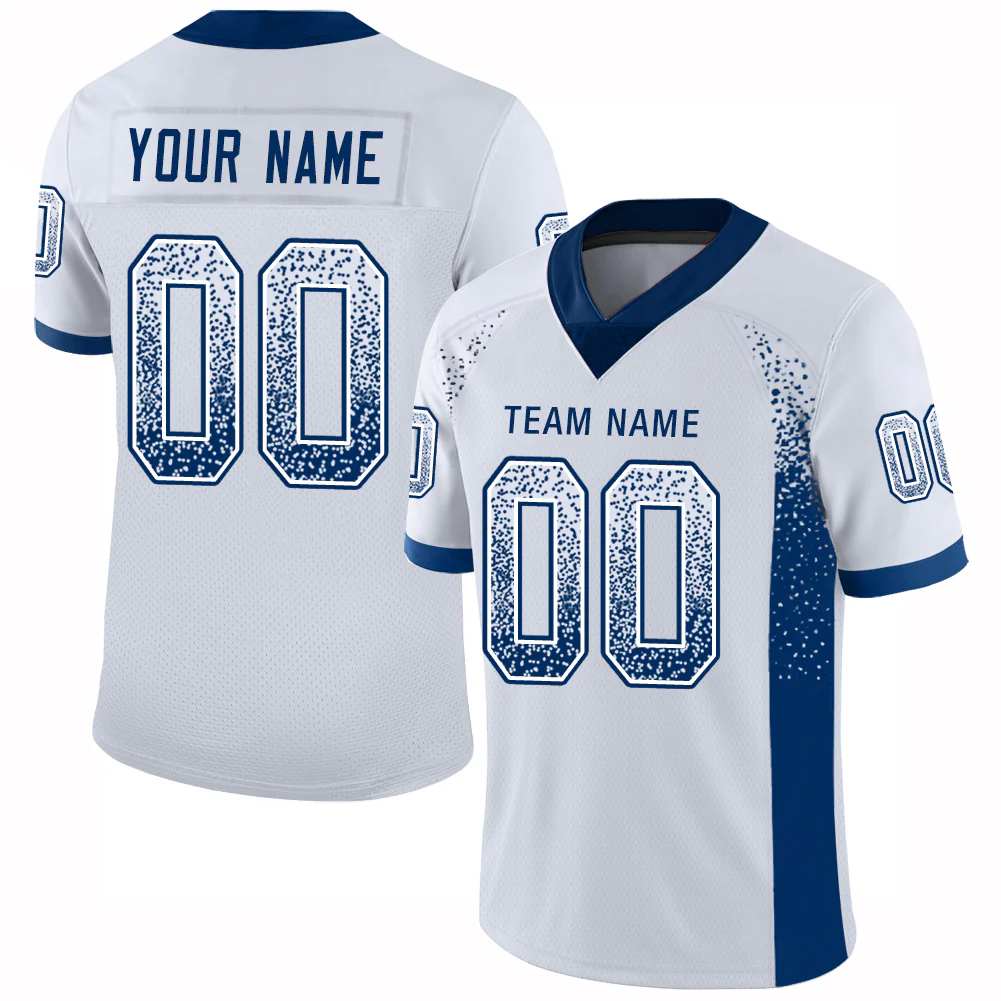 Custom White Royal Drift Fashion Football Jersey