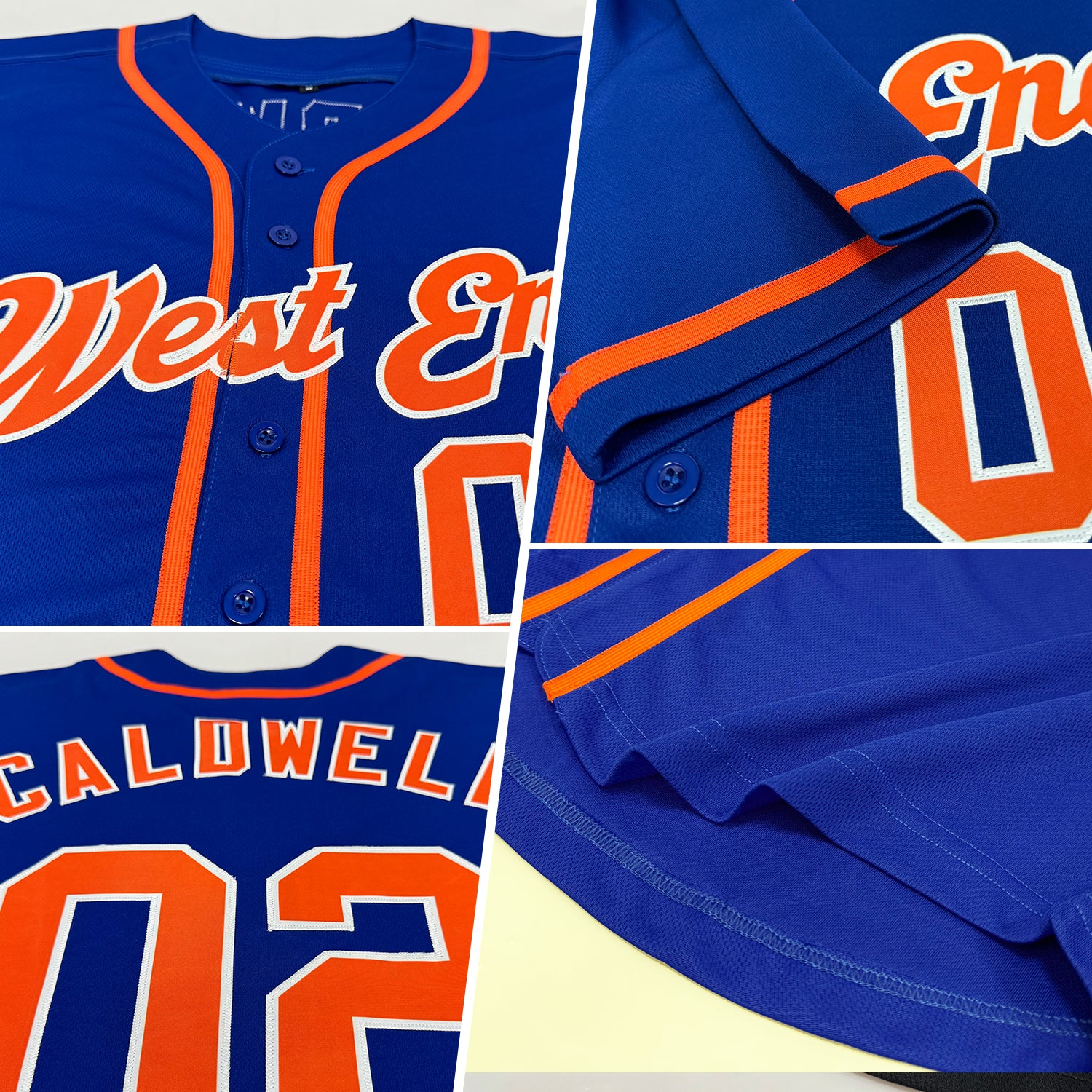 Custom Royal Orange-White Authentic Baseball Jersey