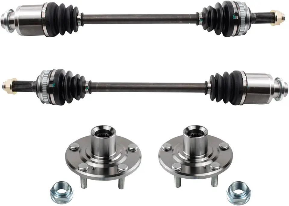 TRQ Rear Drivetrain Kit CV Axle Shaft Assembly Wheel Hub Compatible with 2003-2008 Honda Pilot