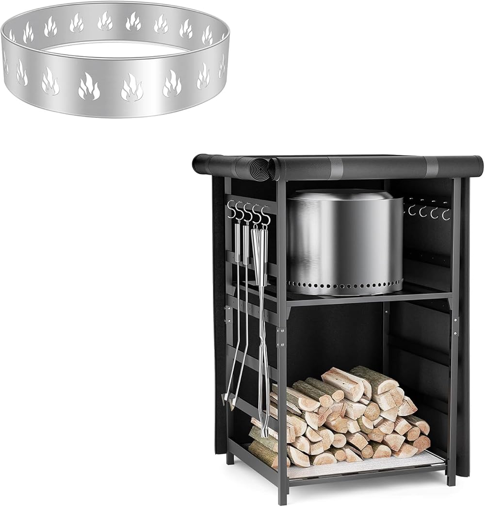 Hisencn Fire Pit Stand For Solo Stove Bonfire,Storage Station 4.5ft For
