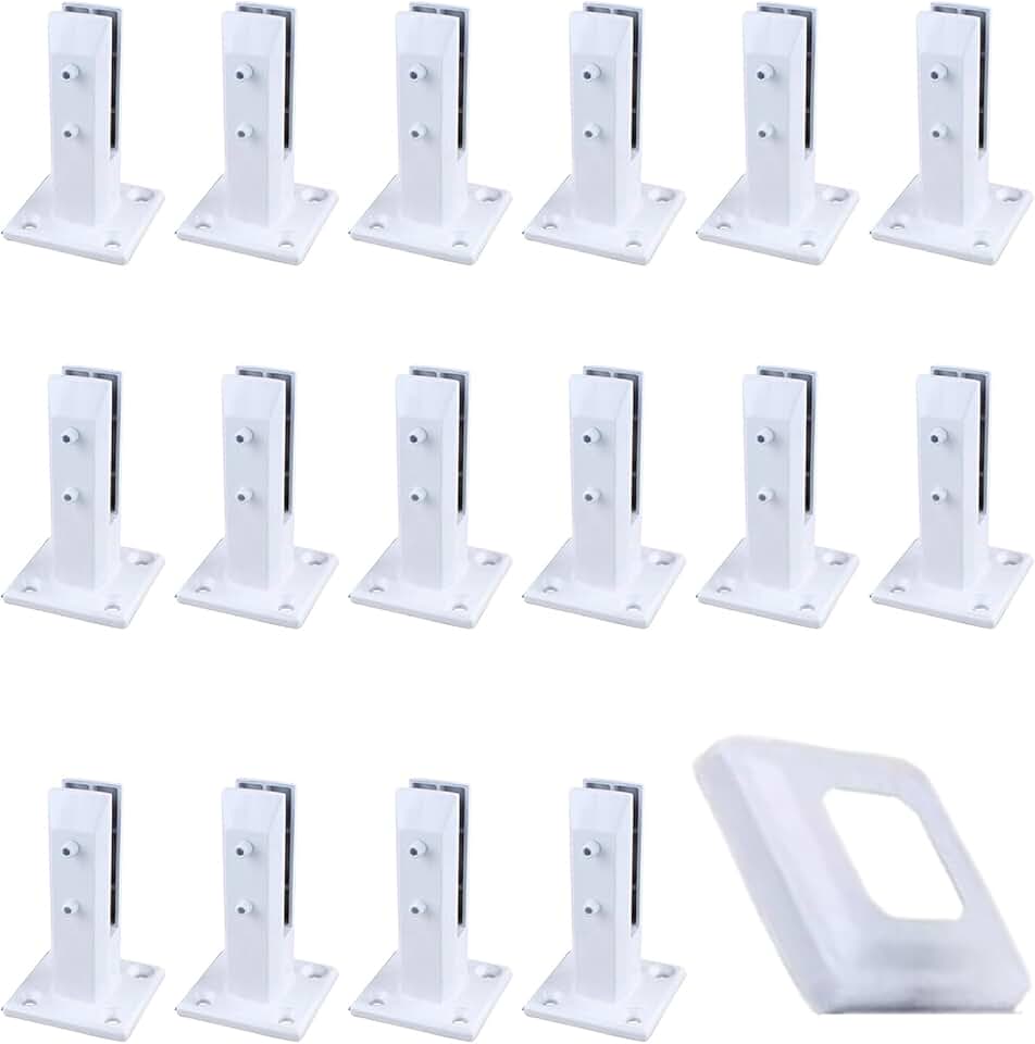16 PCS Square Glass Railing Bracket, 304 Stainless Steel Glass Railing ...