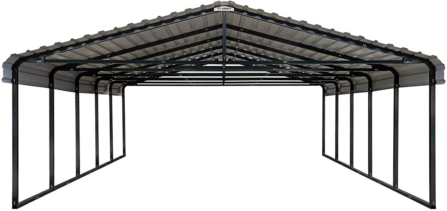 Arrow Storage All Weather Metal Carport with Steel Roof Panels C Versatile Shade