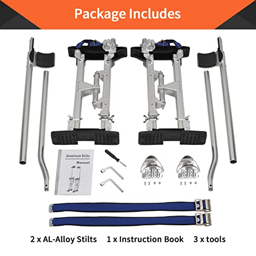 TBAPFS Drywall Stilts 18-30 Inch Height Adjustable Lifts Aluminum Tool for Painting
