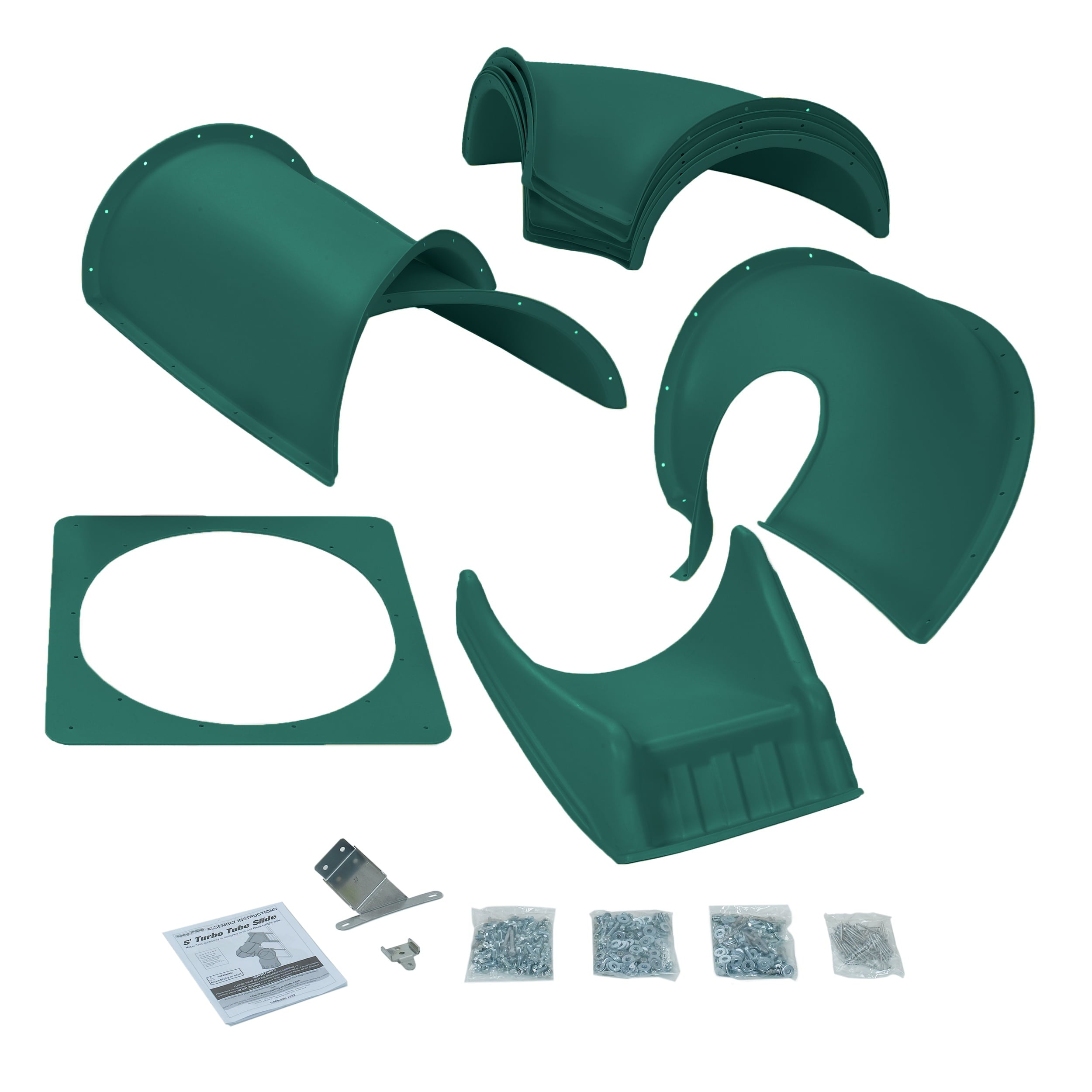 Swing-N-Slide 7' Turbo Tube Plastic Slide with Lifetime Warranty - Green