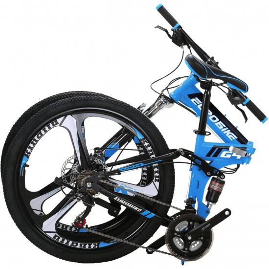 G4 Mountain Bike 26 Inches 3 Spoke Wheels Dual Suspension Folding Bike 21 Speed MTB