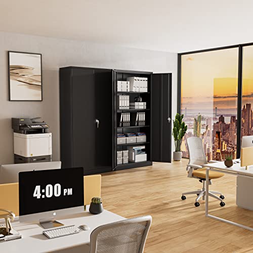 Atripark Metal Storage Cabinet with Lock, 72′′ Lockable Garage Tool Cabinet with Doors