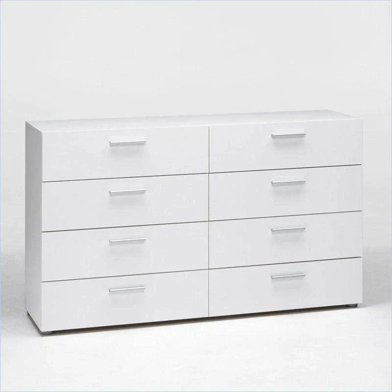 Atlin Designs 8 Drawer Double Dresser in White