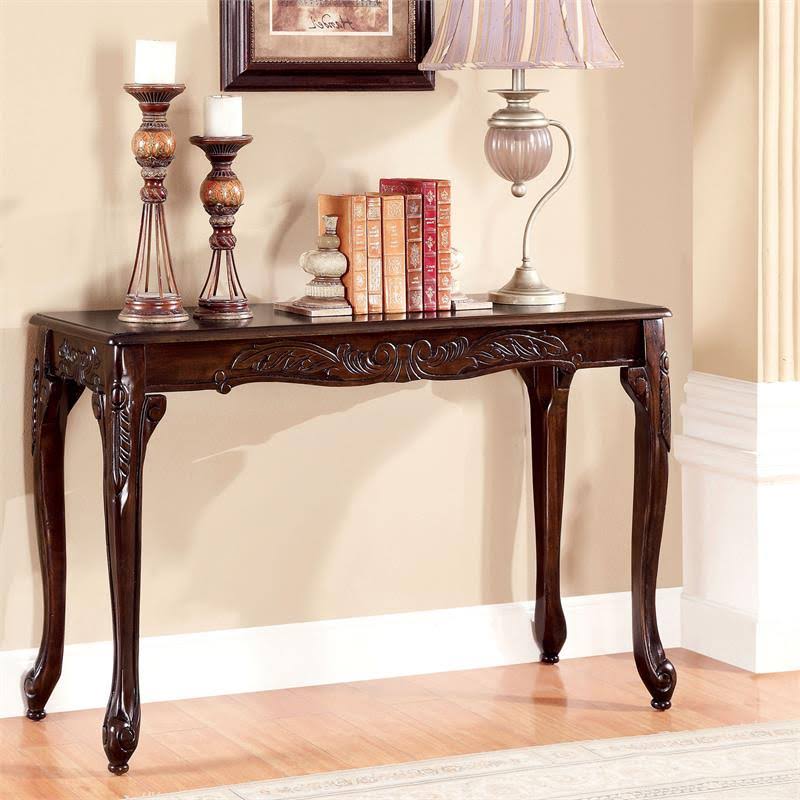 Furniture of America Alice 4-Piece Solid Wood Coffee Table Set in Dark Cherry