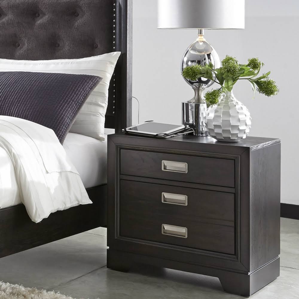 Aspen Front Street 2 Drawer Nightstand in Black Licorice