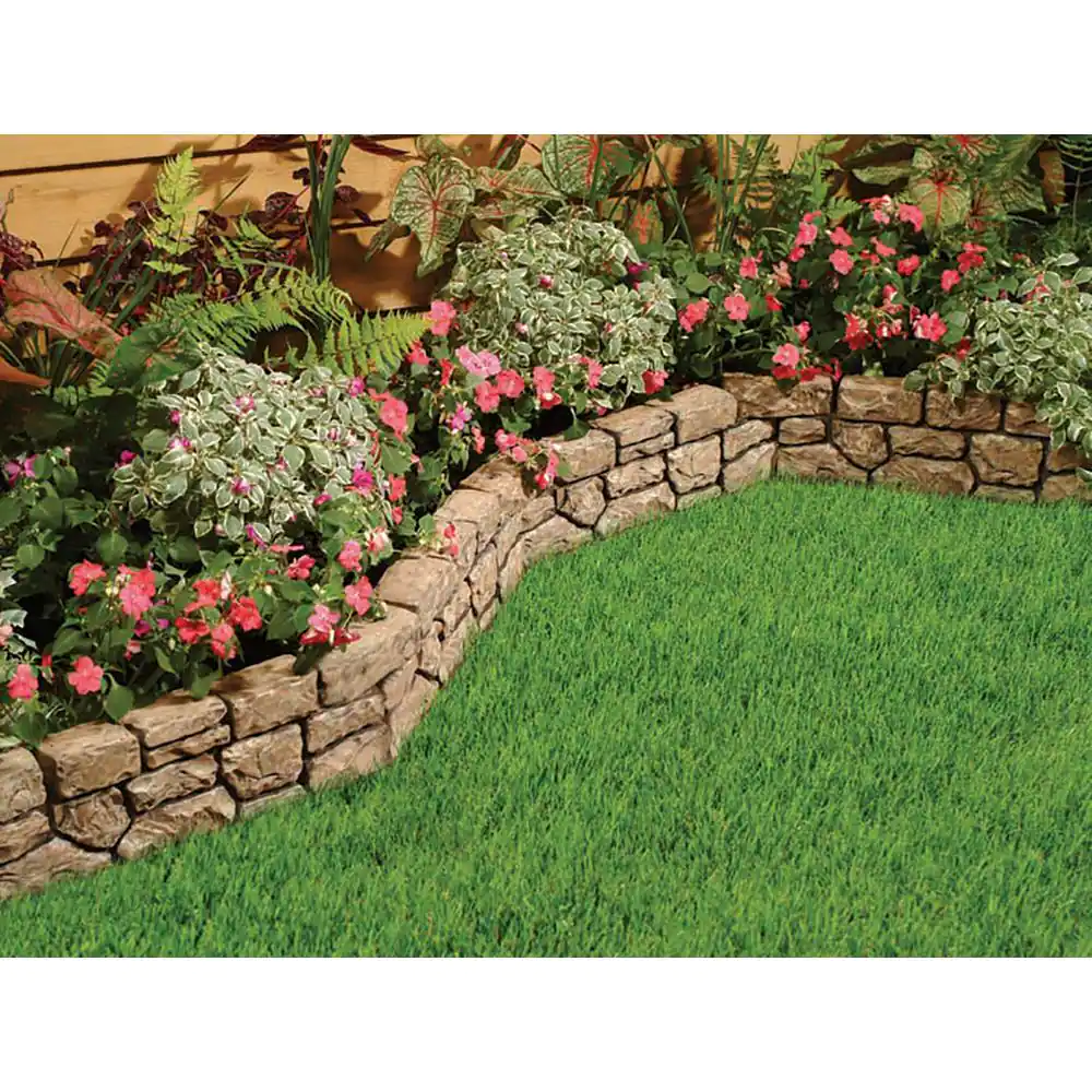 GARDENEER By Dalen Dalen Products 6 in. x 10 ft. Tan Stone Wall Border