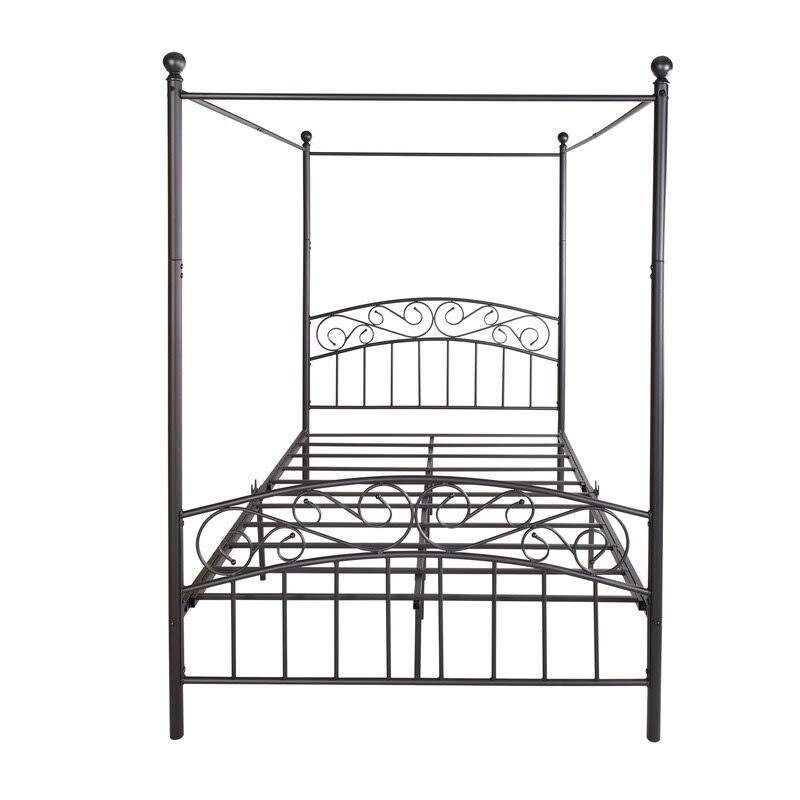 Full Size Metal Canopy Bed Frame,Black