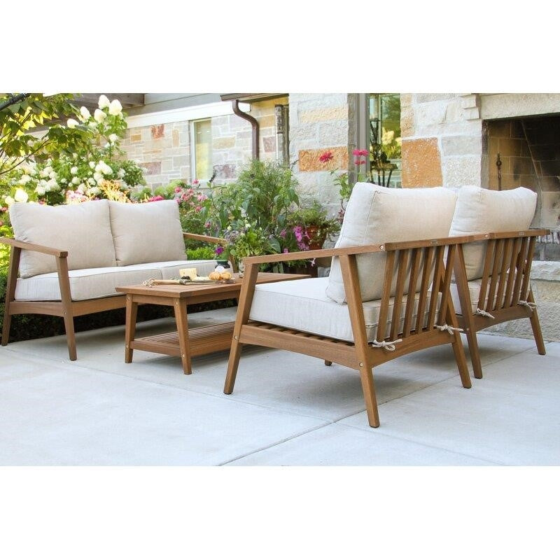 Fred Solid Wood 6 – Person Seating Group with Cushions